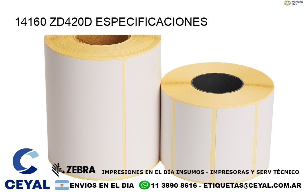 14160 ZD420d especificaciones