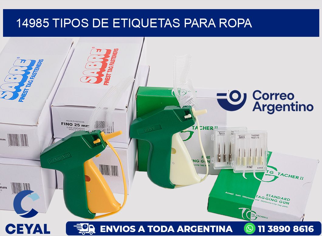 14985 tipos de etiquetas para ropa