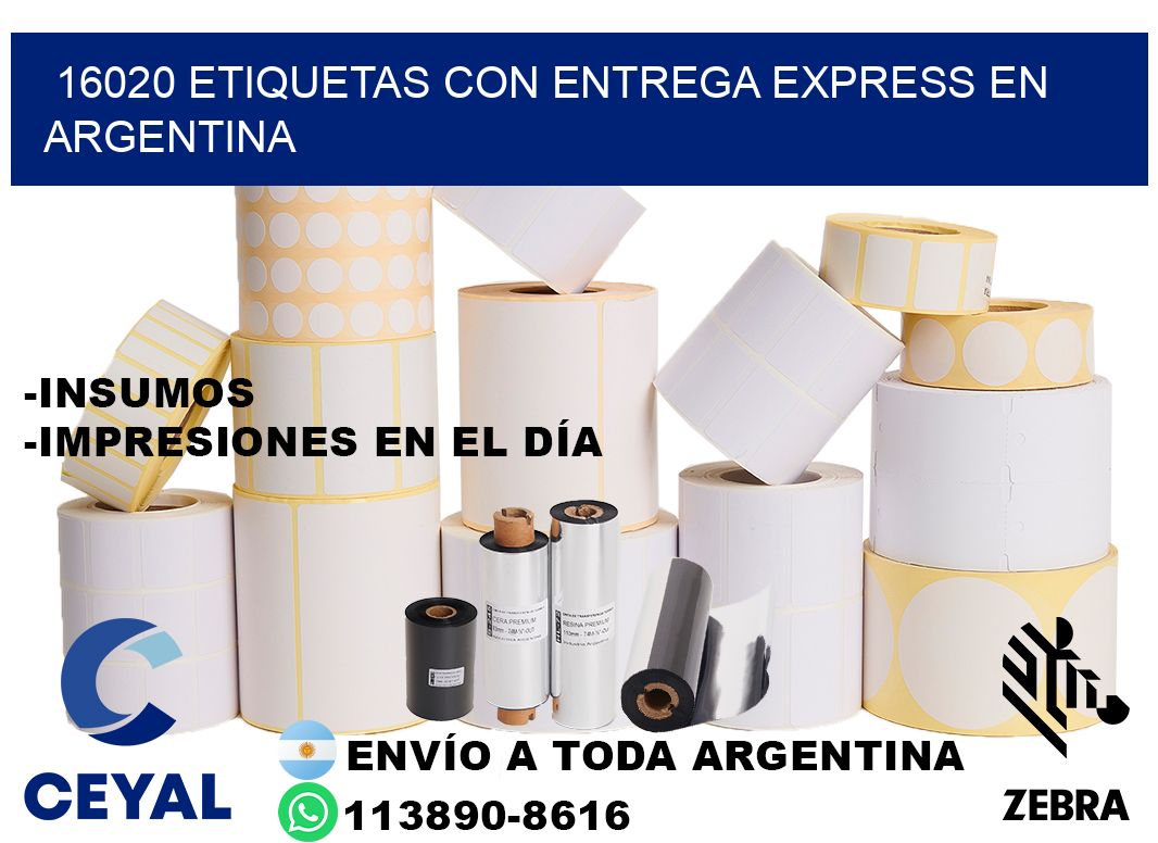 16020 Etiquetas con entrega express en Argentina