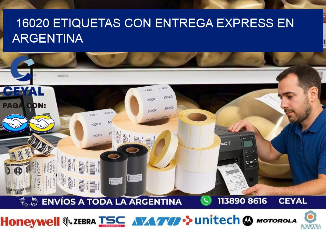 16020 Etiquetas con entrega express en Argentina