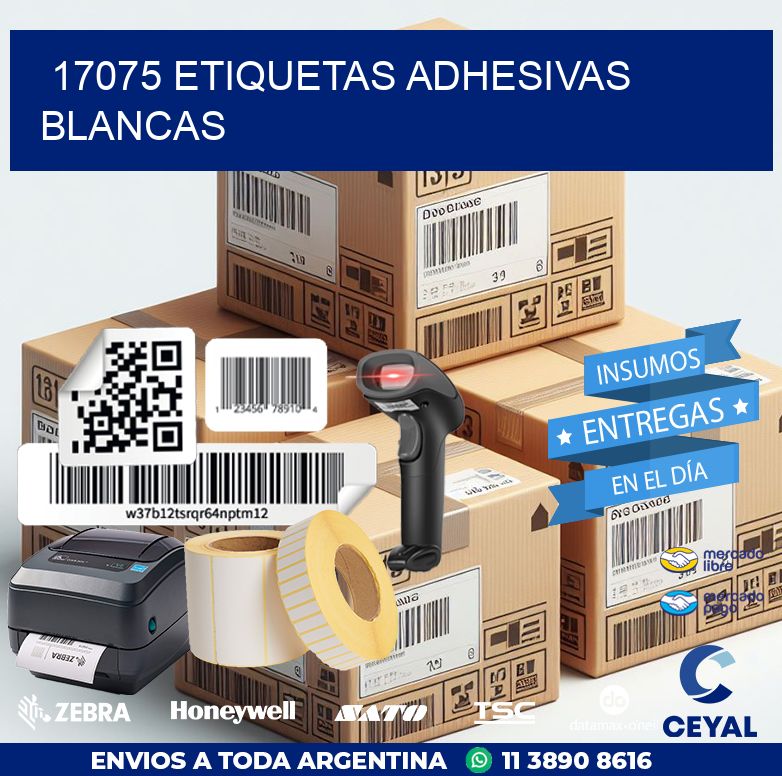 17075 etiquetas adhesivas blancas