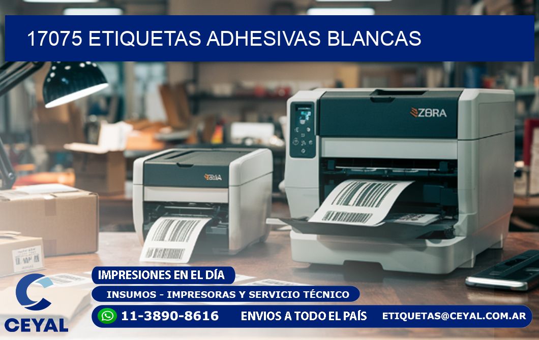 17075 etiquetas adhesivas blancas