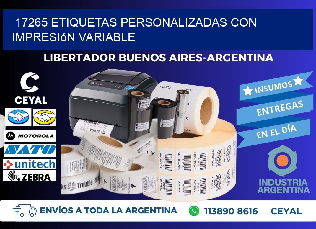 17265 etiquetas personalizadas con impresión variable