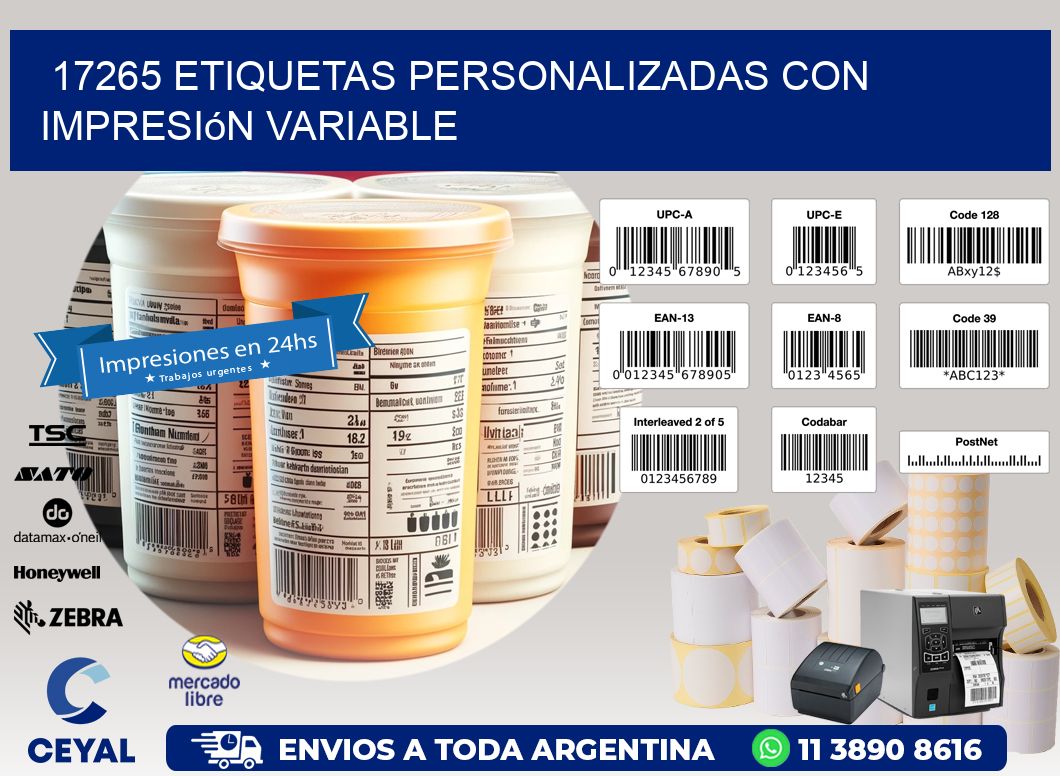 17265 etiquetas personalizadas con impresión variable