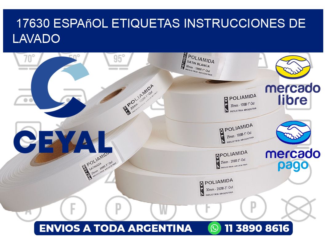 17630 español etiquetas instrucciones de lavado