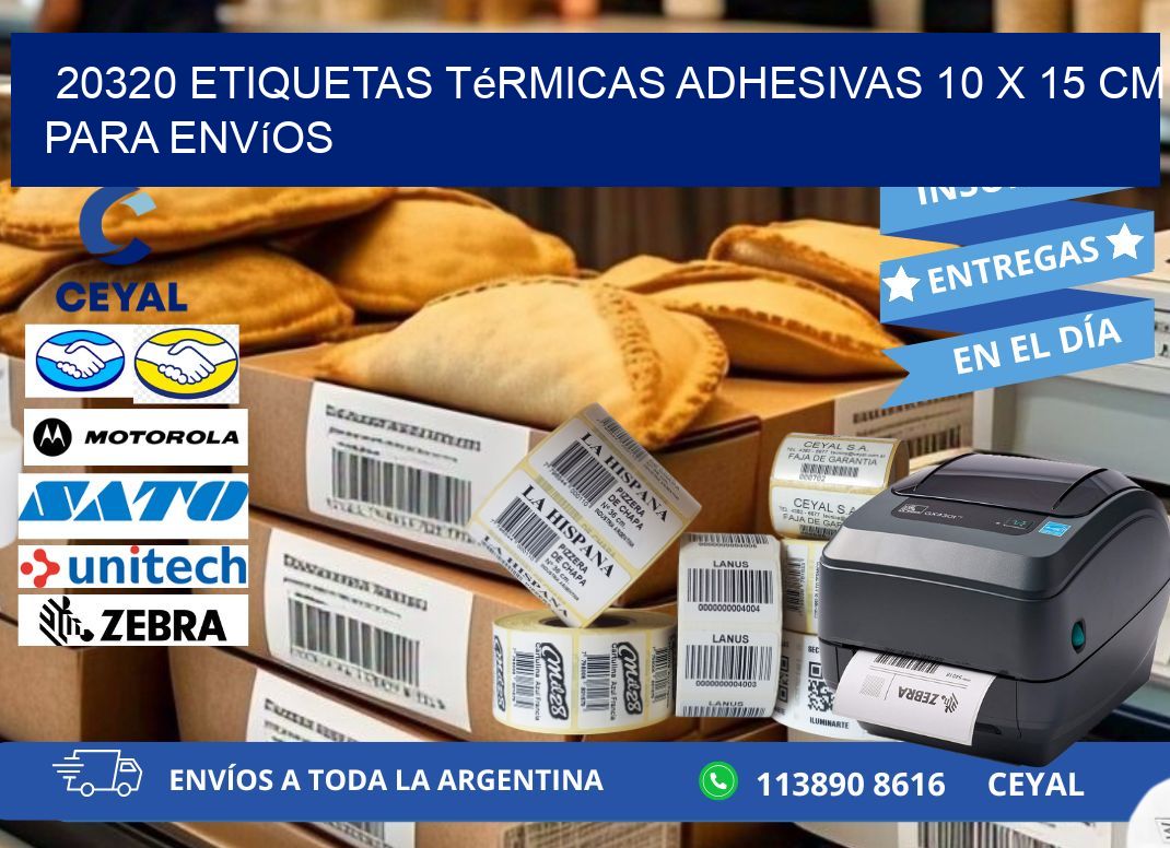 20320 Etiquetas Térmicas Adhesivas 10 x 15 cm para Envíos