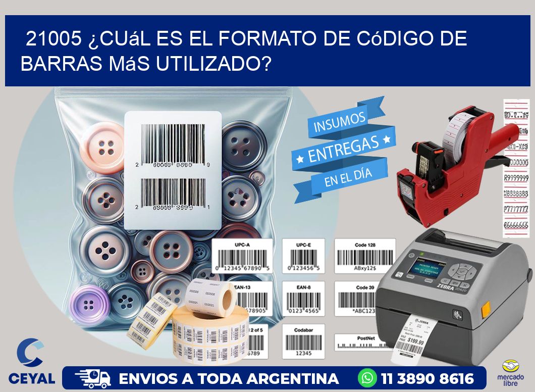 21005 ¿Cuál es el formato de código de barras más utilizado?
