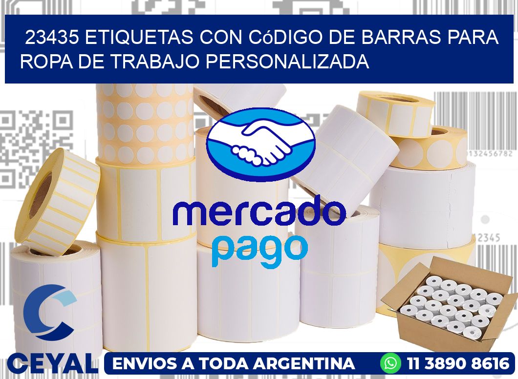 23435 Etiquetas con código de barras para ropa de trabajo personalizada