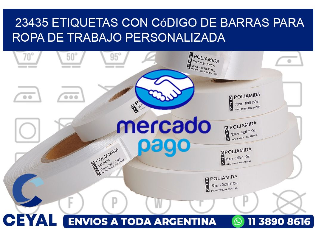 23435 Etiquetas con código de barras para ropa de trabajo personalizada