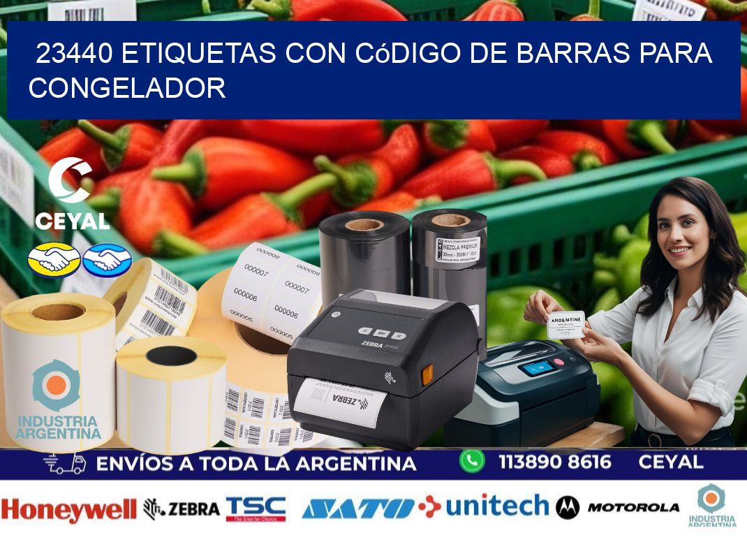 23440 Etiquetas con código de barras para congelador