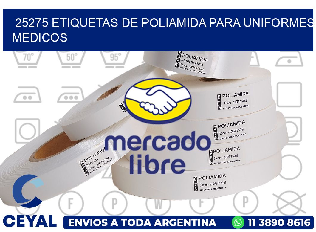 25275 Etiquetas de poliamida para uniformes medicos