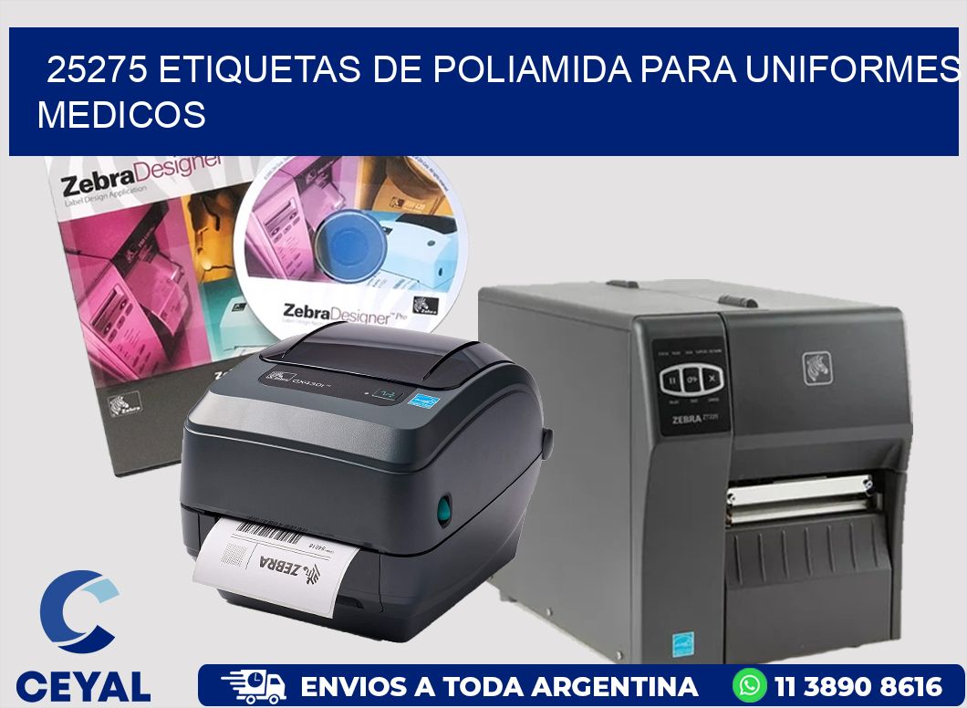 25275 Etiquetas de poliamida para uniformes medicos