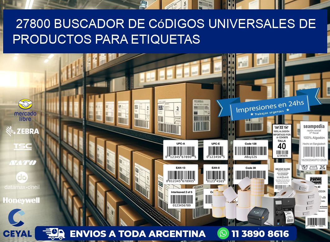 27800 Buscador de códigos universales de productos para etiquetas