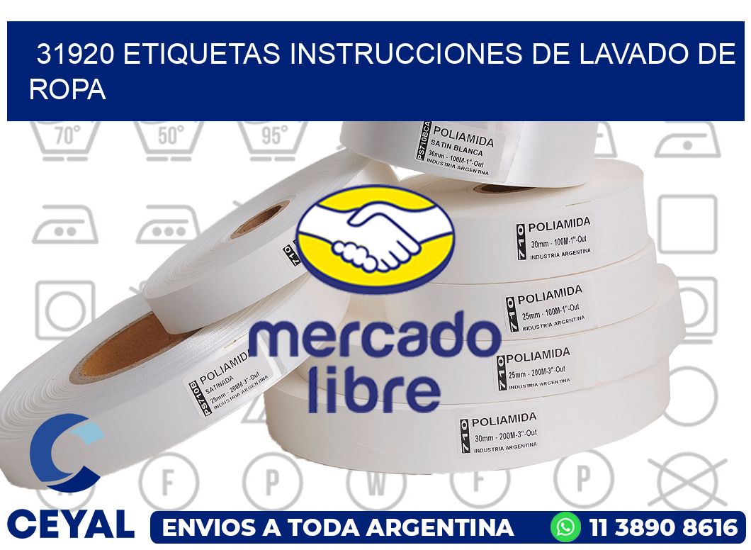 31920 etiquetas instrucciones de lavado de ropa