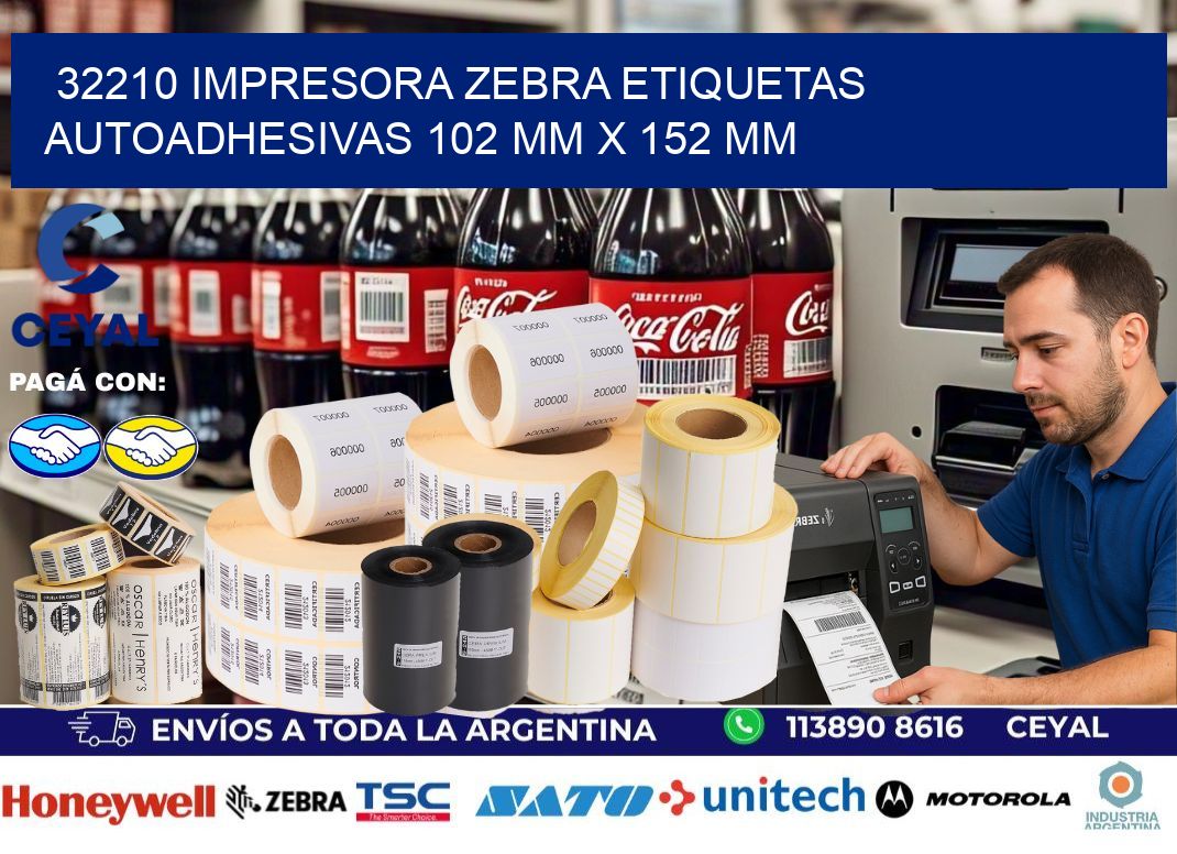 32210 impresora zebra etiquetas autoadhesivas 102 mm x 152 mm