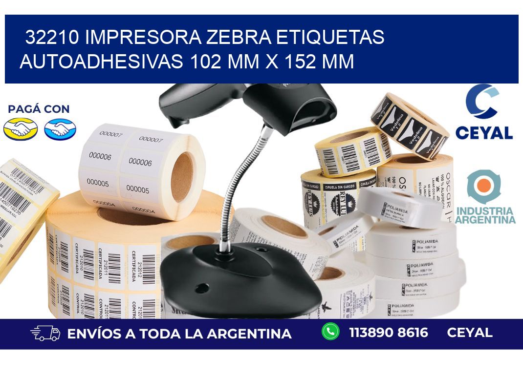 32210 impresora zebra etiquetas autoadhesivas 102 mm x 152 mm