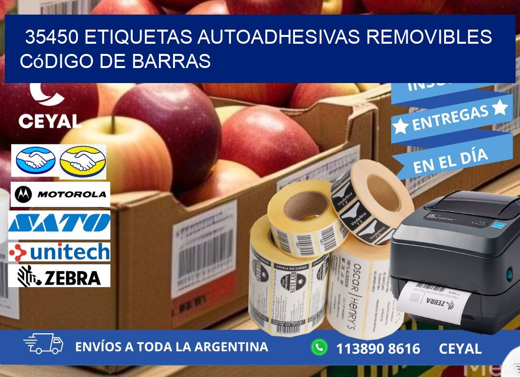 35450 etiquetas autoadhesivas removibles código de barras
