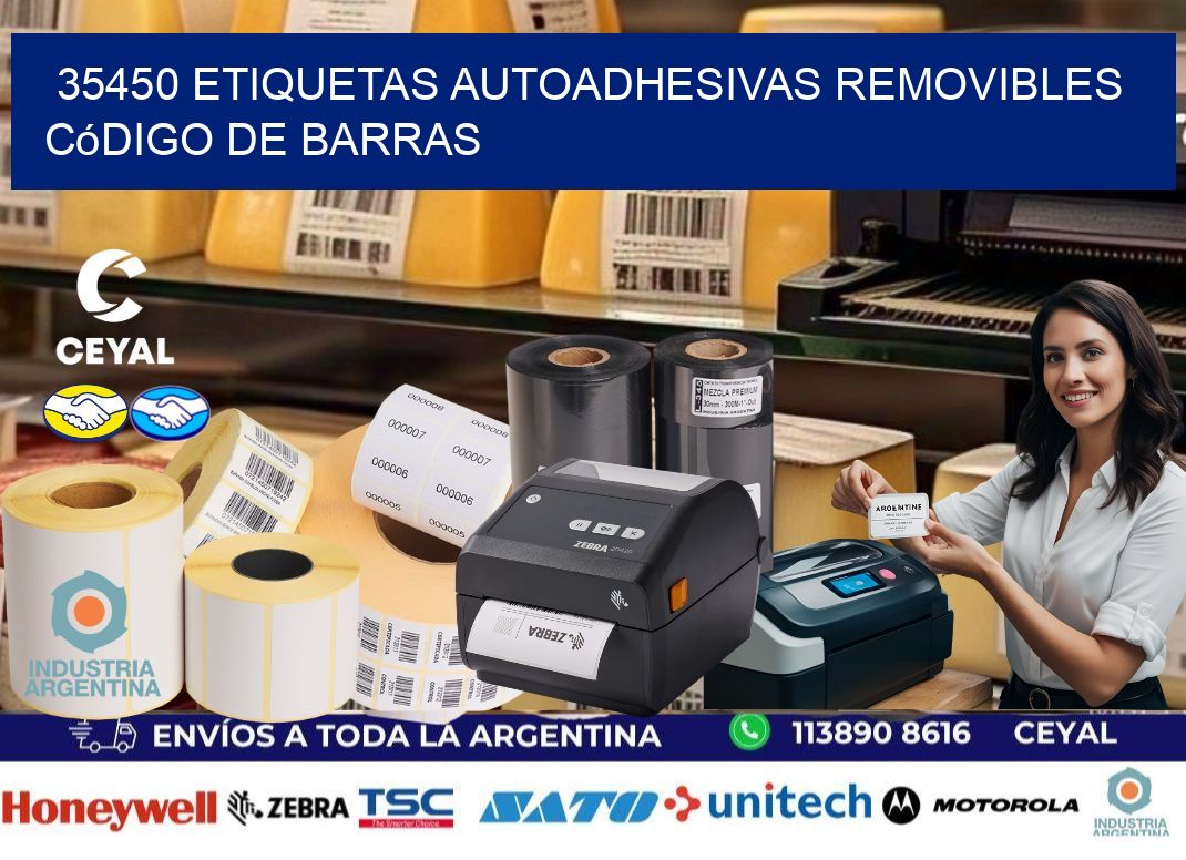 35450 etiquetas autoadhesivas removibles código de barras