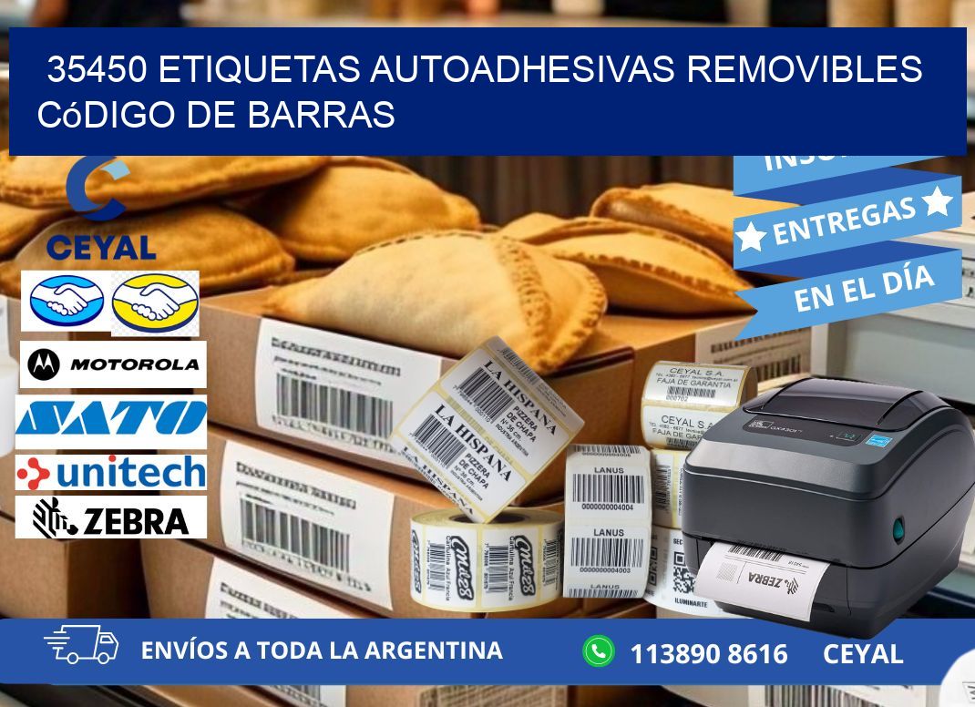 35450 etiquetas autoadhesivas removibles código de barras