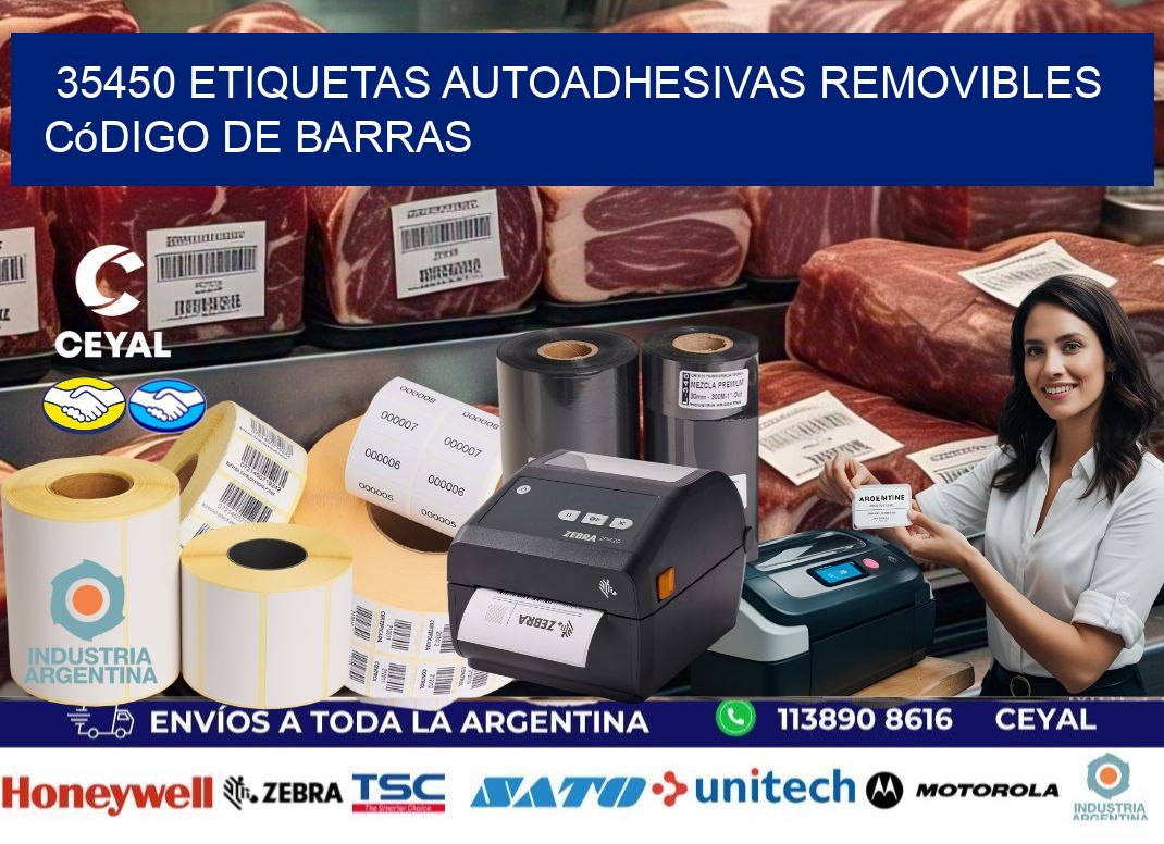 35450 etiquetas autoadhesivas removibles código de barras