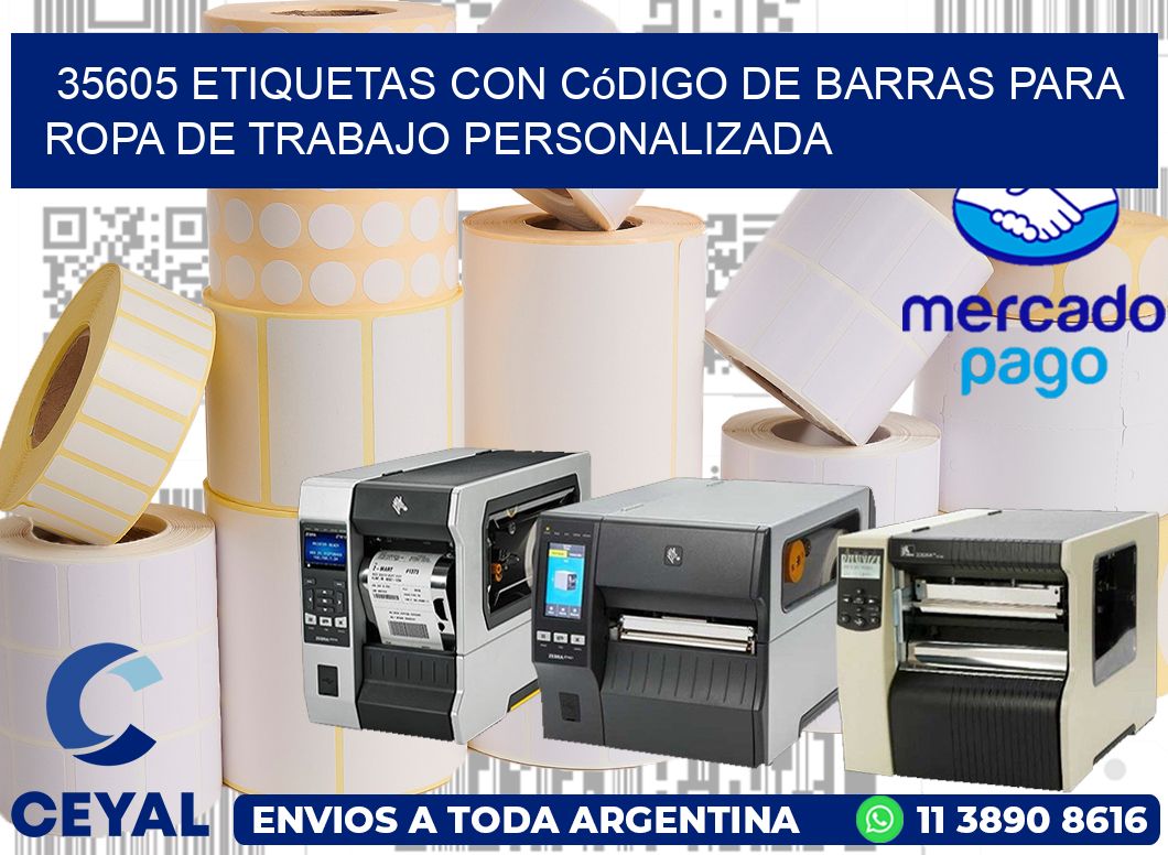35605 Etiquetas con código de barras para ropa de trabajo personalizada