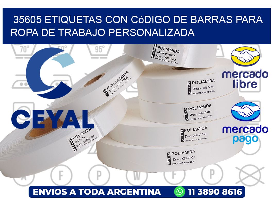 35605 Etiquetas con código de barras para ropa de trabajo personalizada