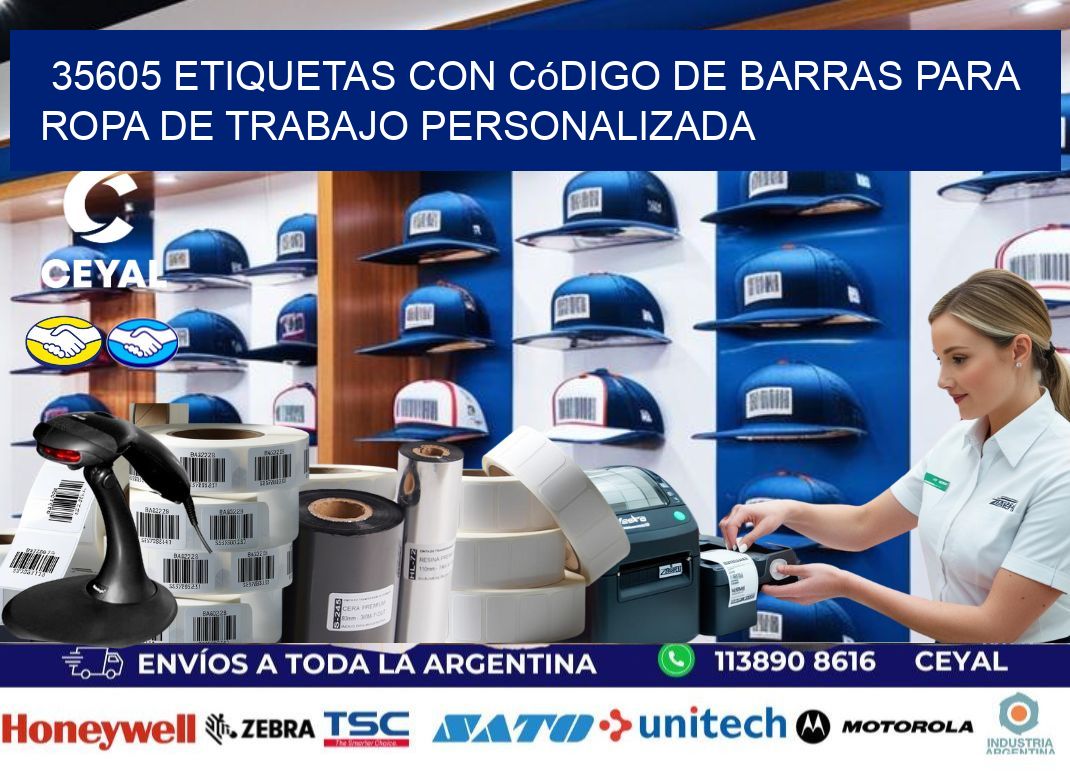 35605 Etiquetas con código de barras para ropa de trabajo personalizada
