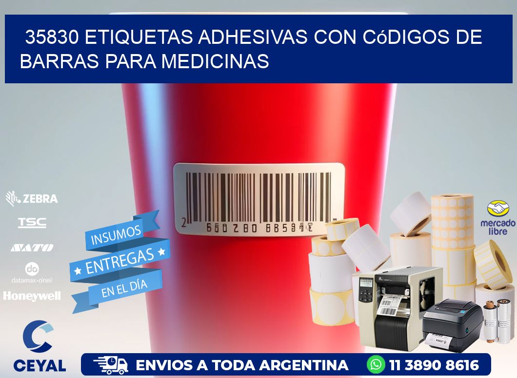 35830 etiquetas adhesivas con códigos de barras para medicinas