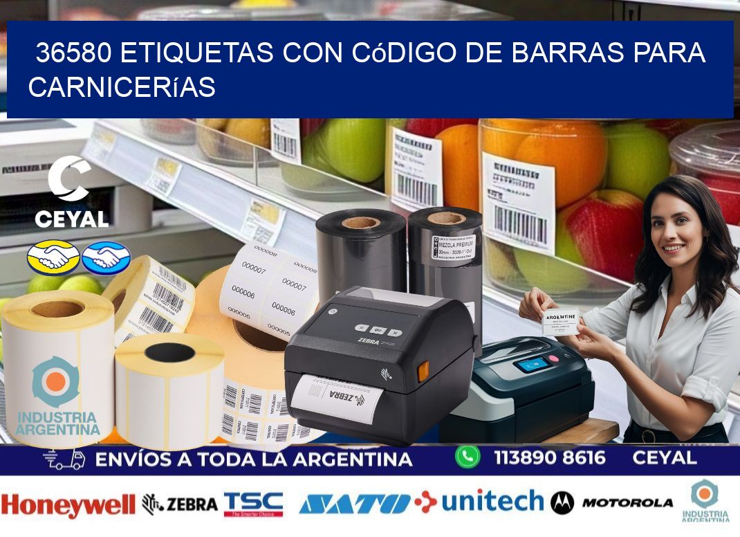 36580 etiquetas con código de barras para carnicerías