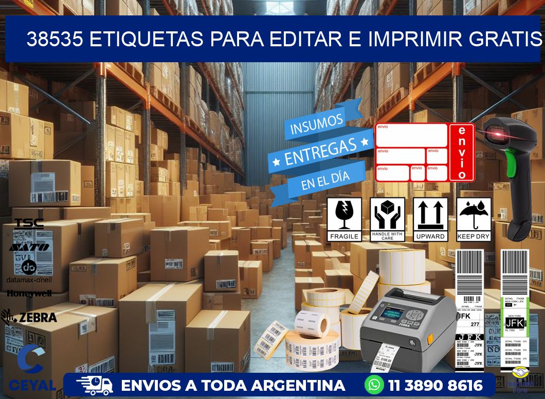 38535 Etiquetas para editar e imprimir gratis