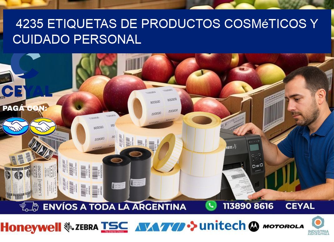 4235 Etiquetas de productos cosméticos y cuidado personal