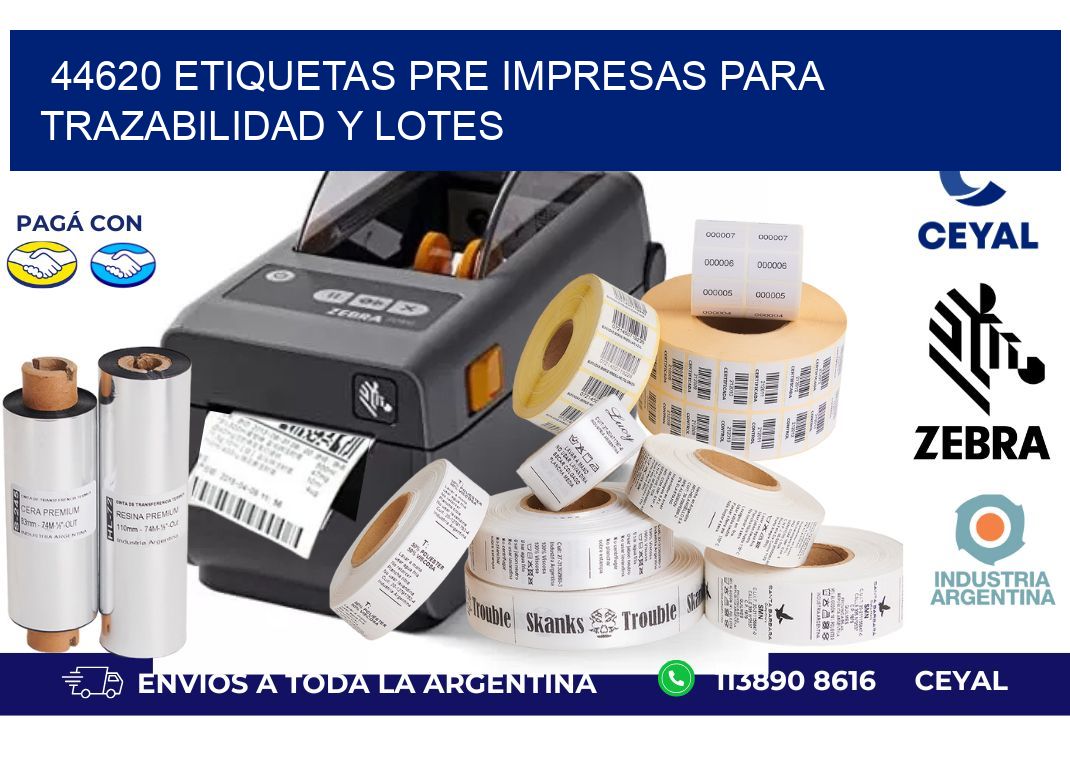 44620 etiquetas pre impresas para trazabilidad y lotes