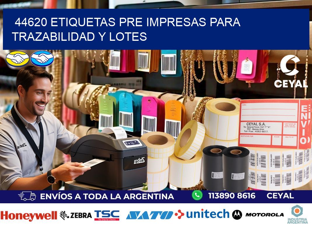 44620 etiquetas pre impresas para trazabilidad y lotes