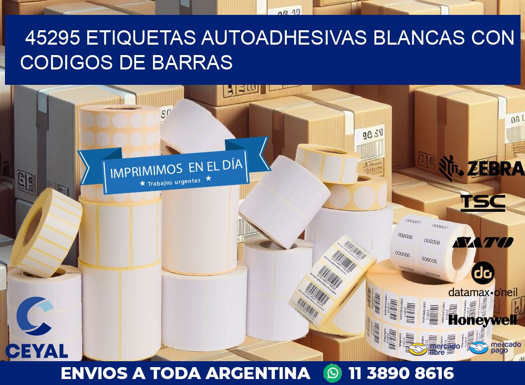 45295 etiquetas autoadhesivas blancas con codigos de barras