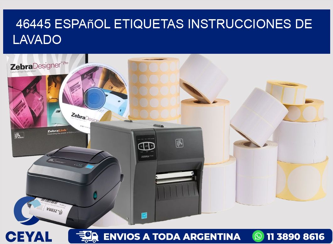 46445 español etiquetas instrucciones de lavado