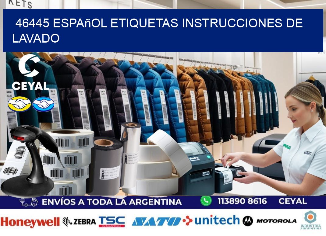 46445 español etiquetas instrucciones de lavado