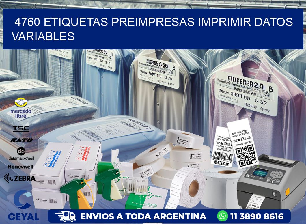 4760 Etiquetas preimpresas imprimir datos variables