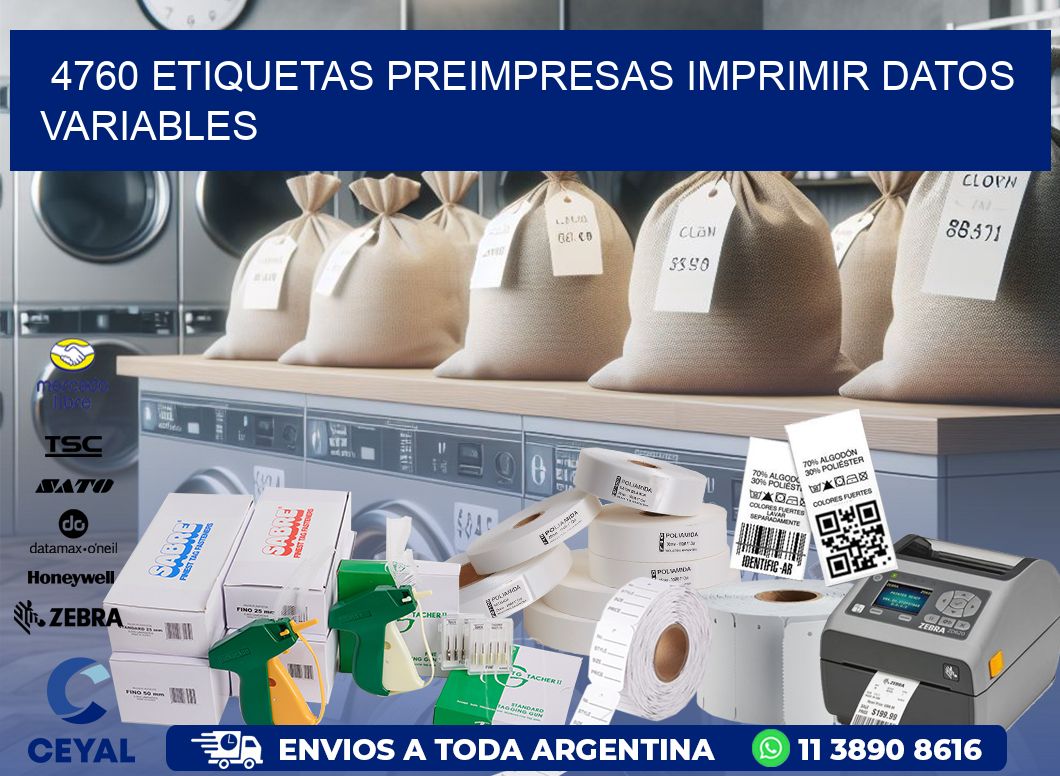 4760 Etiquetas preimpresas imprimir datos variables