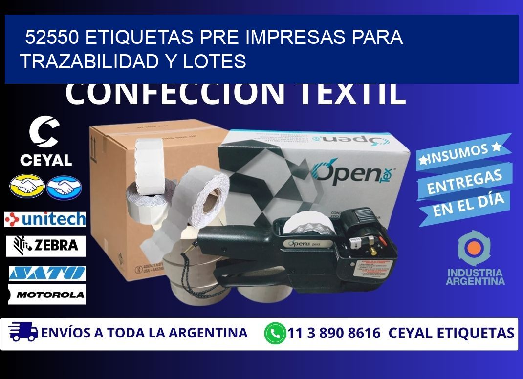 52550 etiquetas pre impresas para trazabilidad y lotes