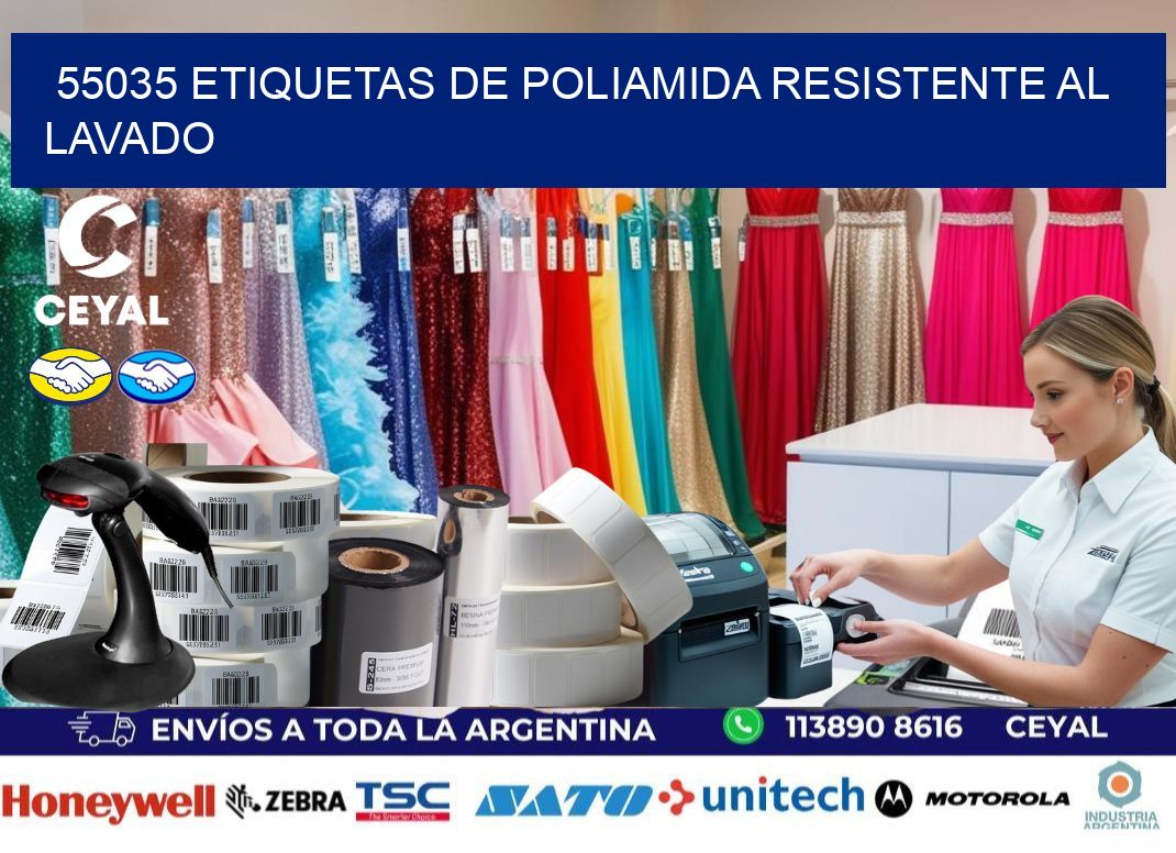 55035 Etiquetas de poliamida resistente al lavado