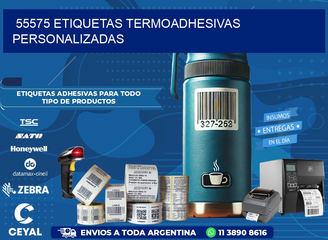 55575 Etiquetas termoadhesivas personalizadas