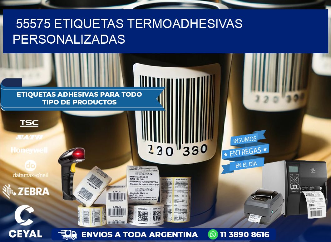 55575 Etiquetas termoadhesivas personalizadas