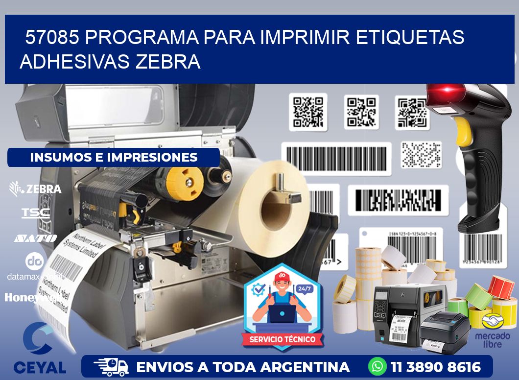 57085 Programa para imprimir etiquetas adhesivas zebra