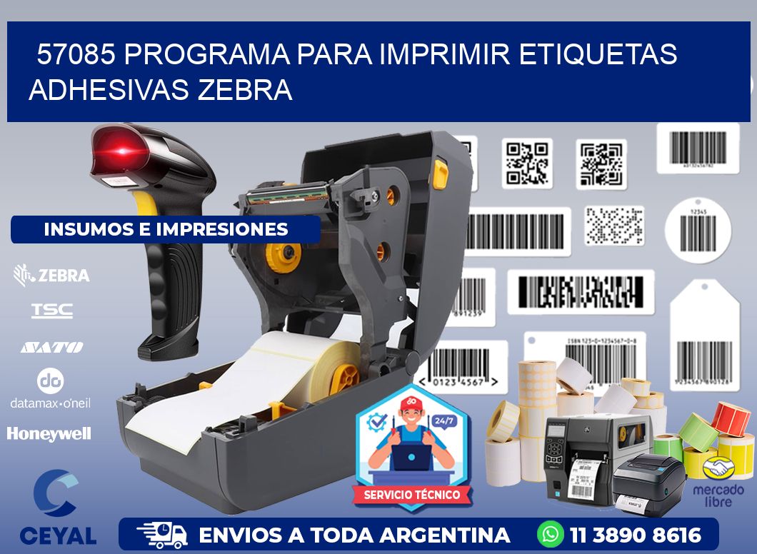 57085 Programa para imprimir etiquetas adhesivas zebra