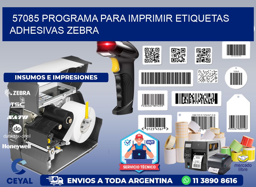 57085 Programa para imprimir etiquetas adhesivas zebra