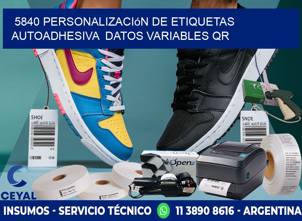 5840 Personalización de etiquetas autoadhesiva  datos variables QR