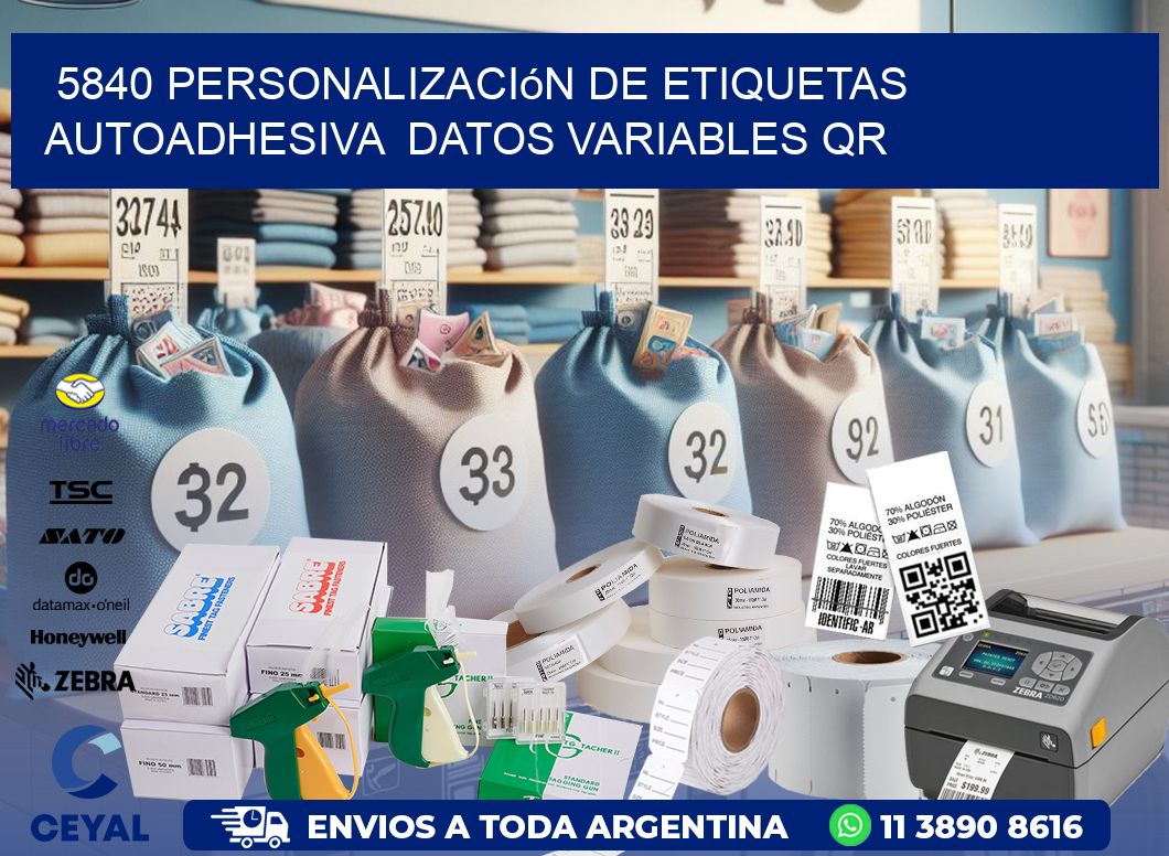 5840 Personalización de etiquetas autoadhesiva  datos variables QR