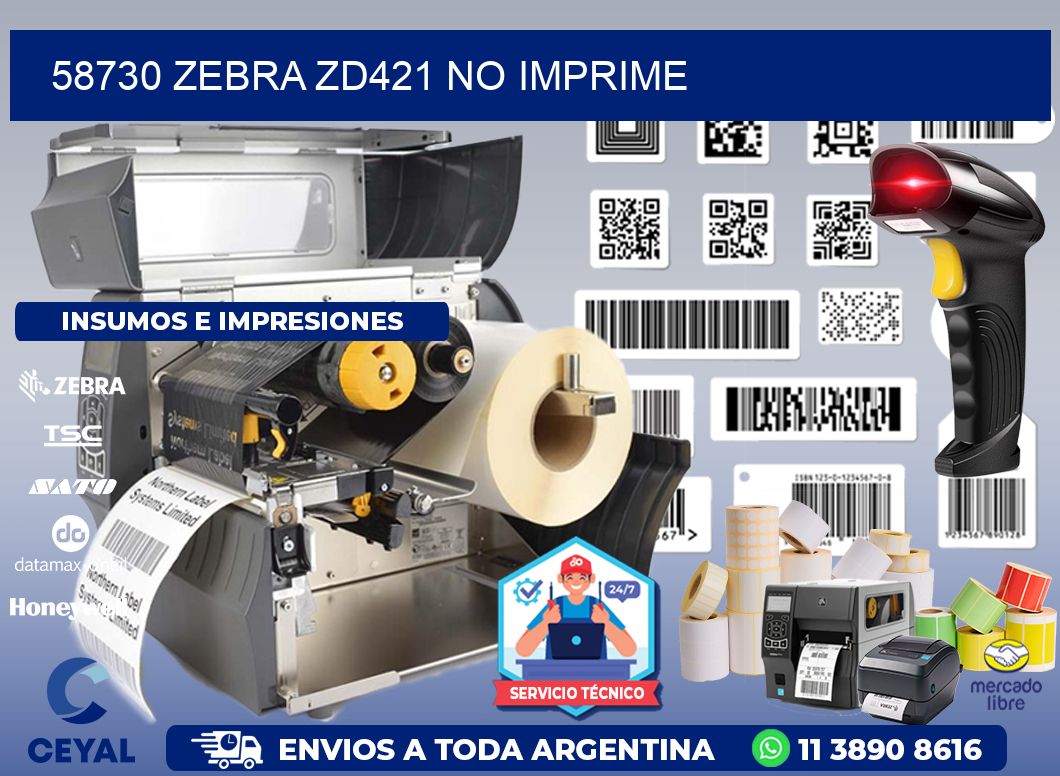 58730 Zebra ZD421 no imprime