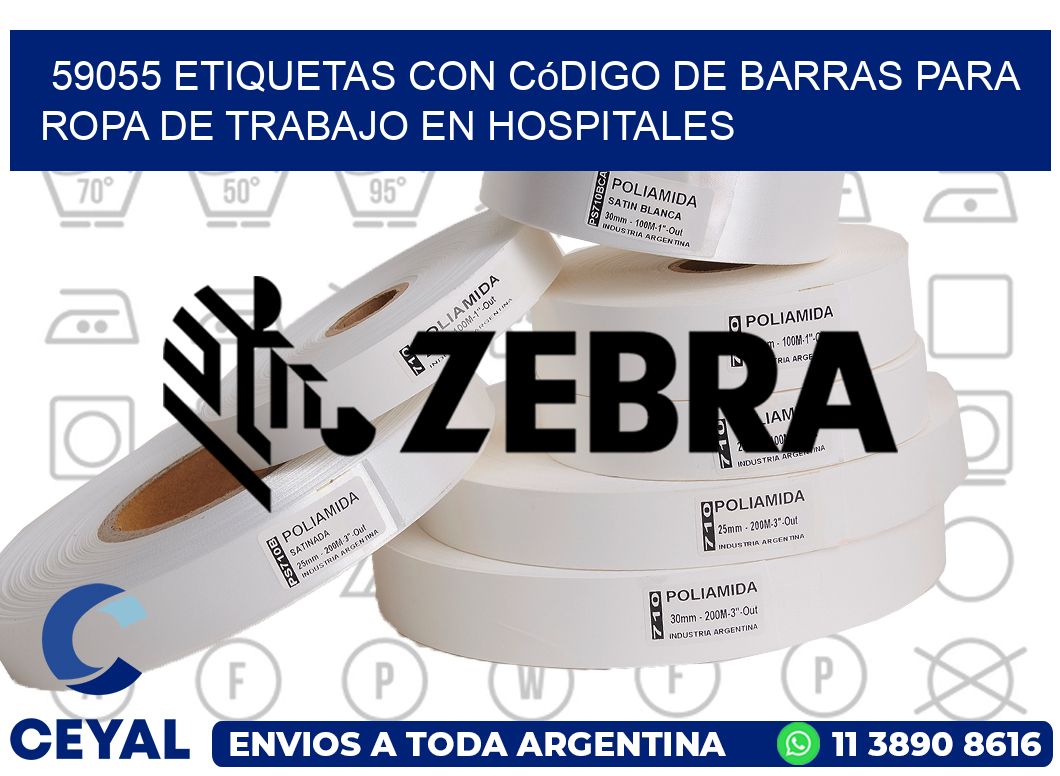 59055 Etiquetas con código de barras para ropa de trabajo en hospitales