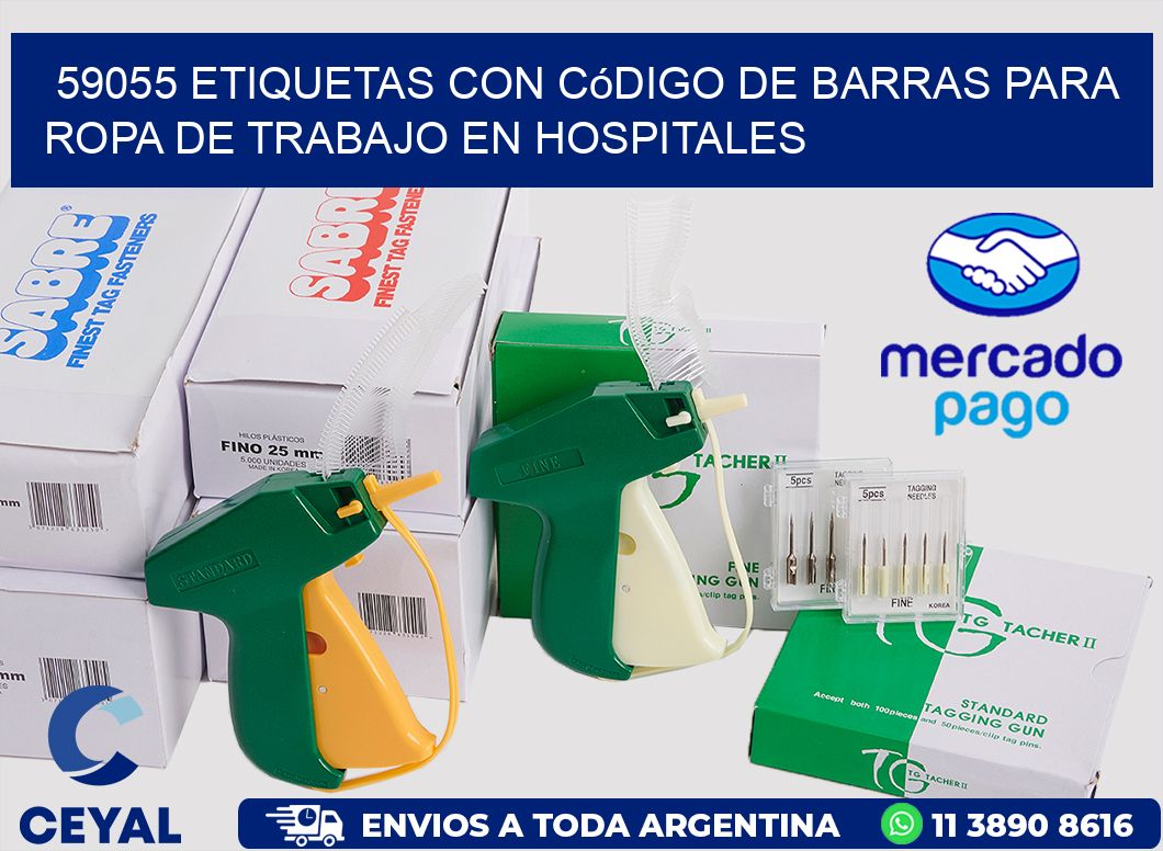 59055 Etiquetas con código de barras para ropa de trabajo en hospitales